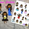 Black Girl Daily Task Planner Stickers