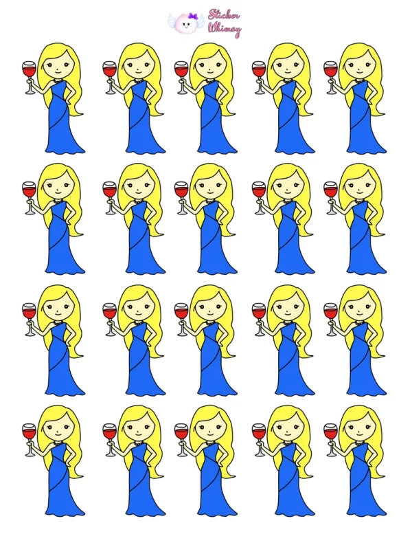 Blonde Girl Special Occasion Planner Stickers
