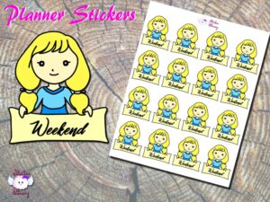 Blonde Girl Weekend Planner Stickers