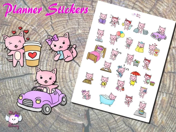 Cat Daily Tasks Planner Stickers