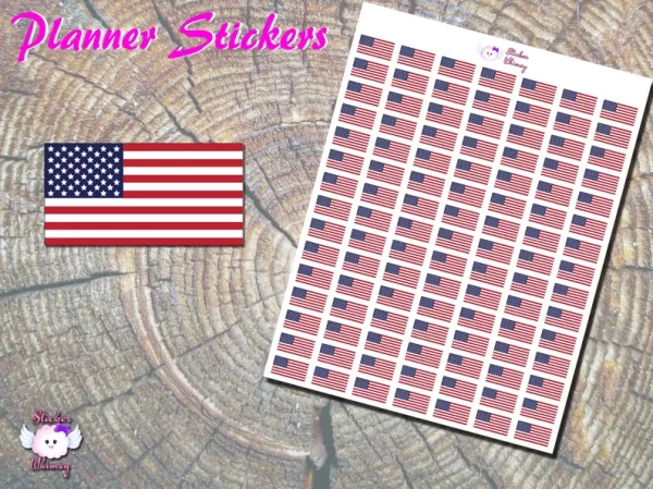 USA Flag Planner Stickers