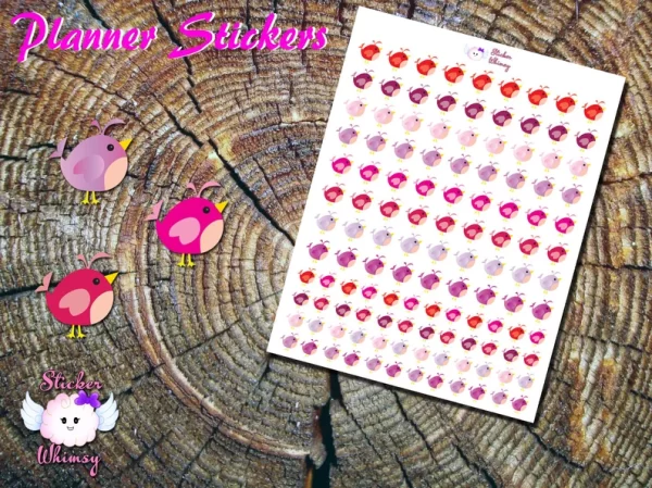 Valentines Day Bird Planner Stickers