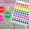Colorful Stop Planner Stickers