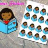 Black Girl Reading Planner Stickers