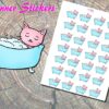 Cat Bath Time Planner Stickers