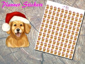 Christmas Golden Retriever Stickers