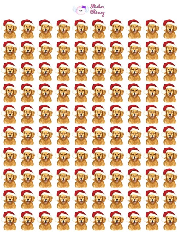 Christmas Golden Retriever Stickers