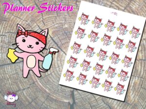 Cat Cleaning Planner Stickers