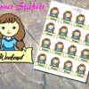 Brunette weekend planner stickers