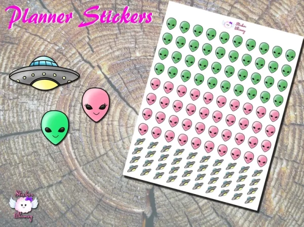 Alien UFO Planner Stickers