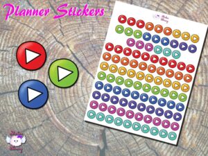 Play Buttons Planner Stickers