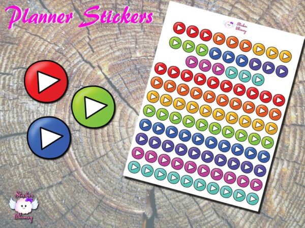 Play Buttons Planner Stickers