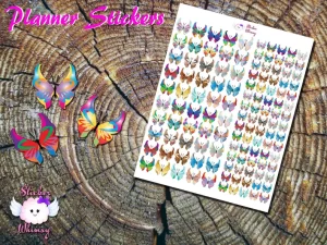 Rainbow Butterfly Planner Stickers