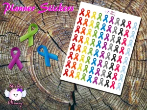 Cancer Awareness Ribbons Planner Stickers