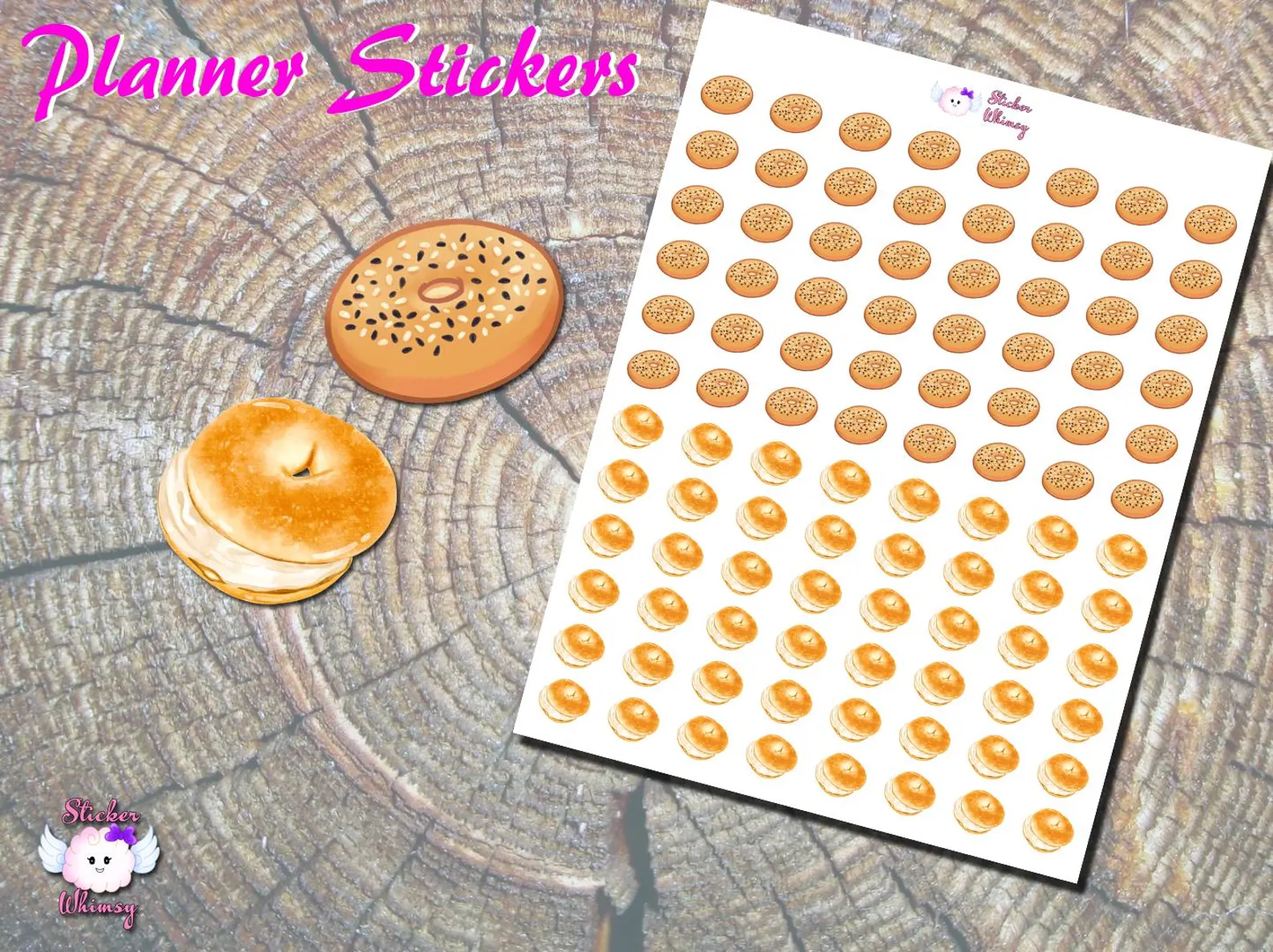 Bagels Planner Stickers Sheet