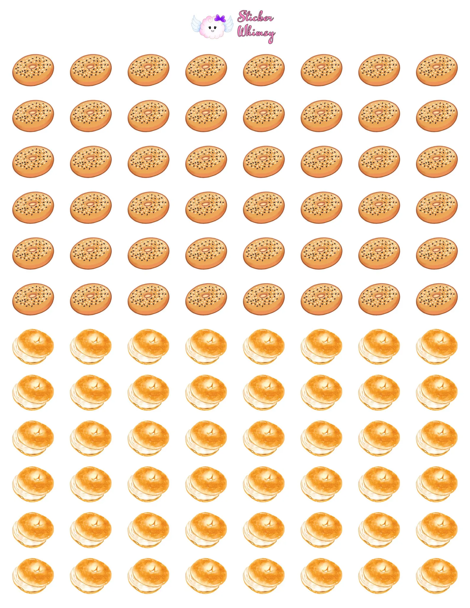 Bagels Planner Stickers Sheet - Image 2