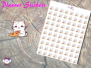 Cat Eating Pizza Planner Stickers