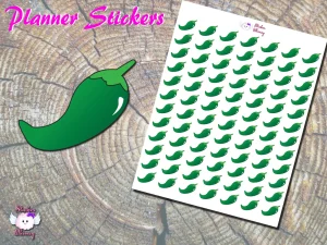 Green Chili Pepper Planner Stickers