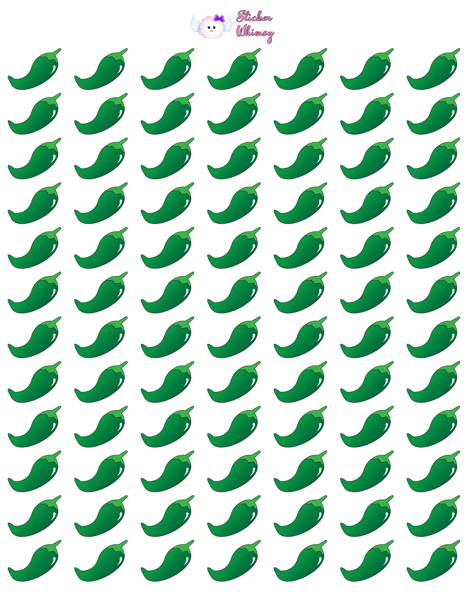 Green Chili Pepper Planner Stickers - Image 2
