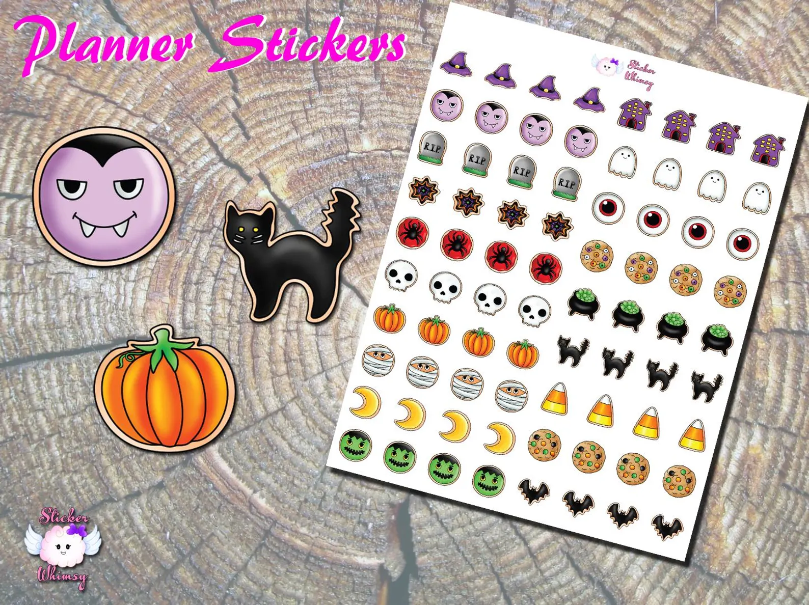 Halloween Cookie Planner Stickers Sheet