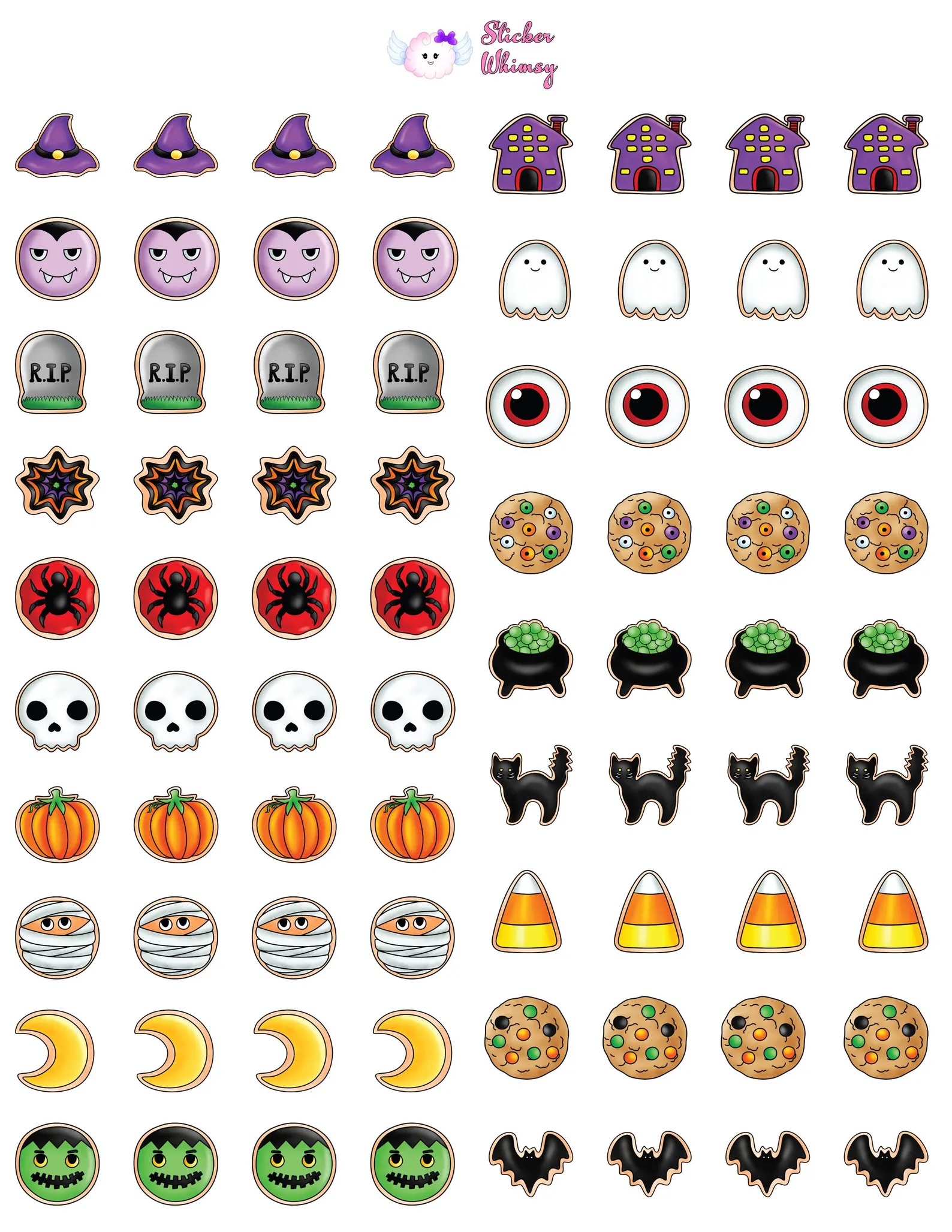 Halloween Cookie Planner Stickers Sheet - Image 2