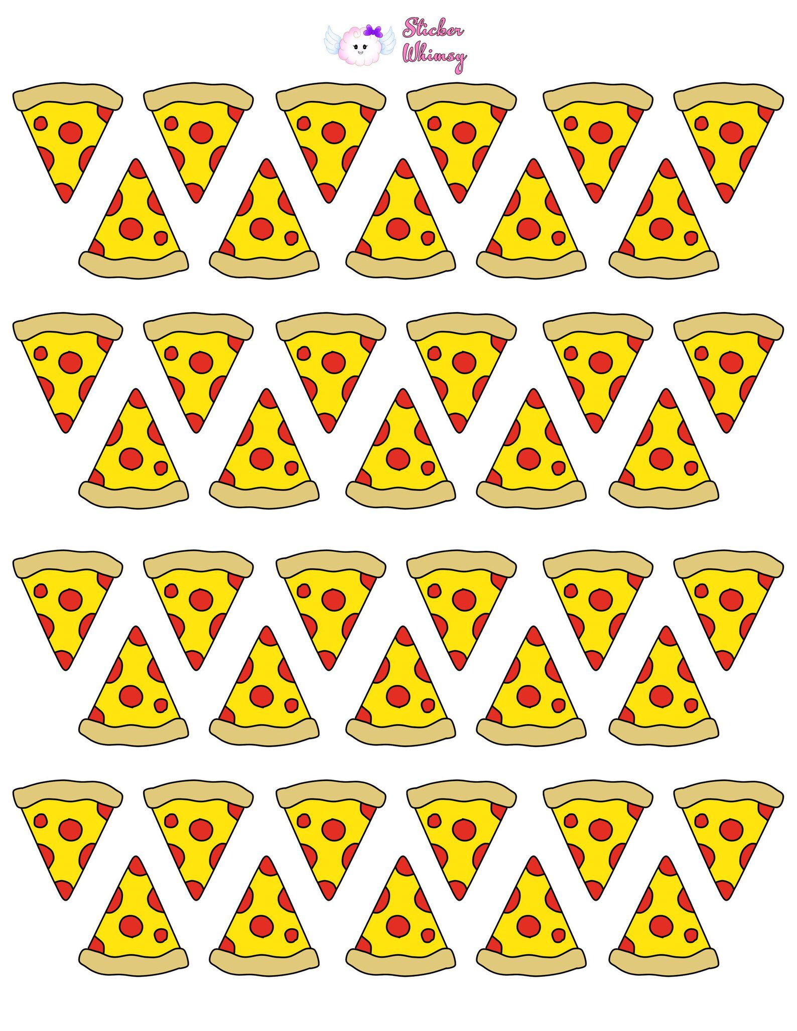 Pizza Slices Planner Stickers Sheet - Image 3