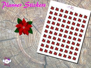 Poinsettia Flower Planner Stickers
