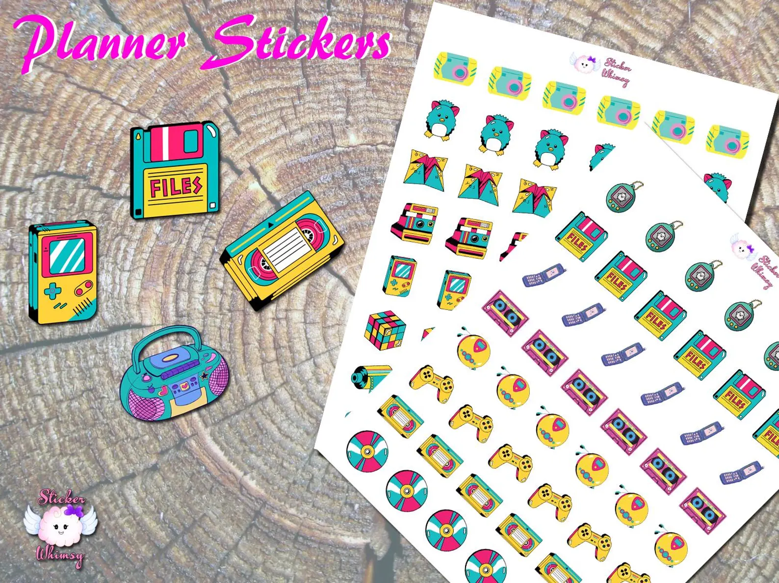 80s 90s Retro Planner Stickers