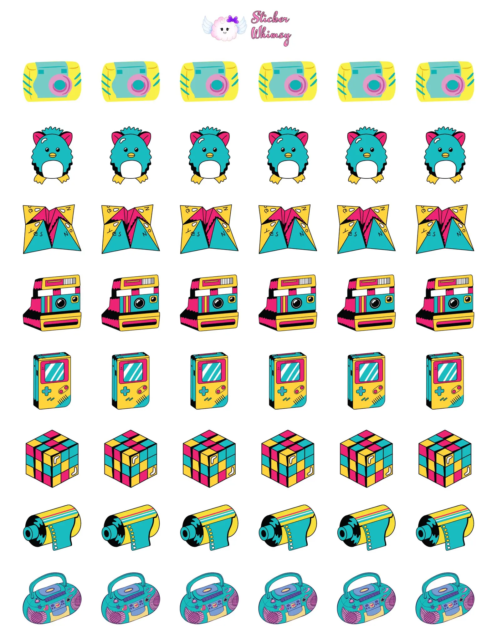 80s 90s Retro Planner Stickers