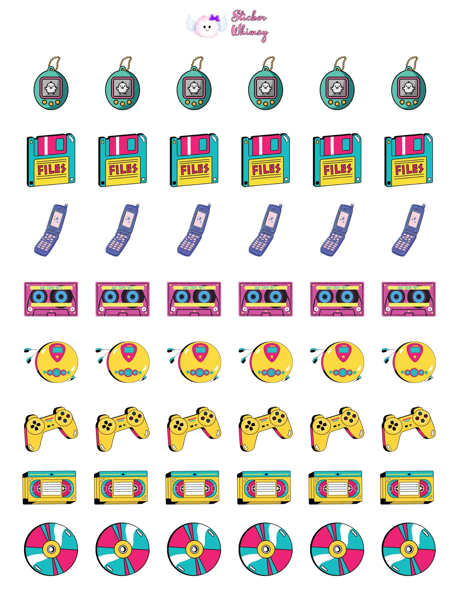 80s 90s Retro Planner Stickers
