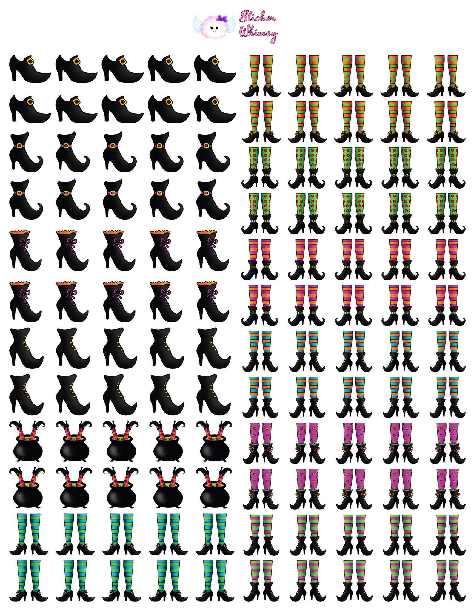 Witch Legs Planners Stickers Sheet - Image 2